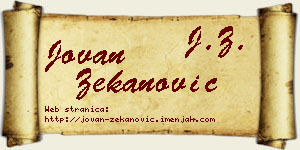 Jovan Zekanović vizit kartica